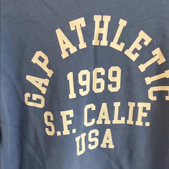 GAP Blue Athletic Hoodie with White Print - Picture 2 of 7